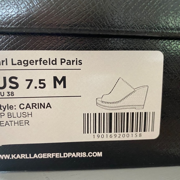 KARL LAGERGELD GORGEOUS  PINK CROCK WEDGES - Picture 4 of 6